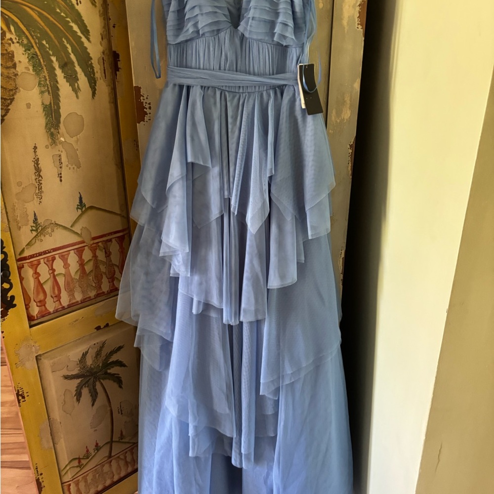 Elegant Blue Layered Women's Dress
